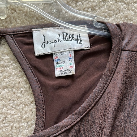 Joseph Ribkoff Vintage Snakeskin Brown Blouse with Belted Detail Women’s 6 - Picture 8 of 13